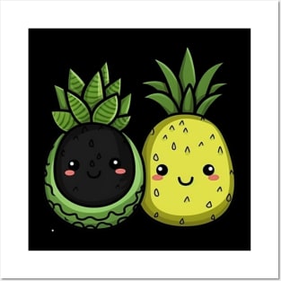 Cute Avocado and Pinapple Posters and Art